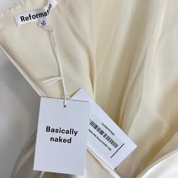 REFORMATION Babette Silk Dress in Ivory Size US 6 NWT - Picture 8 of 16